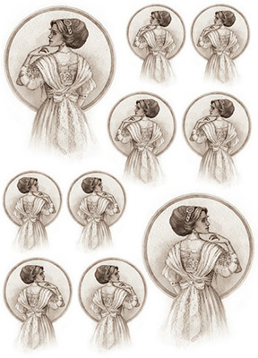 008428 Салфетка для декупажа на стекле и твердых поверхностях "Леди Ирен" Чип-Арт 