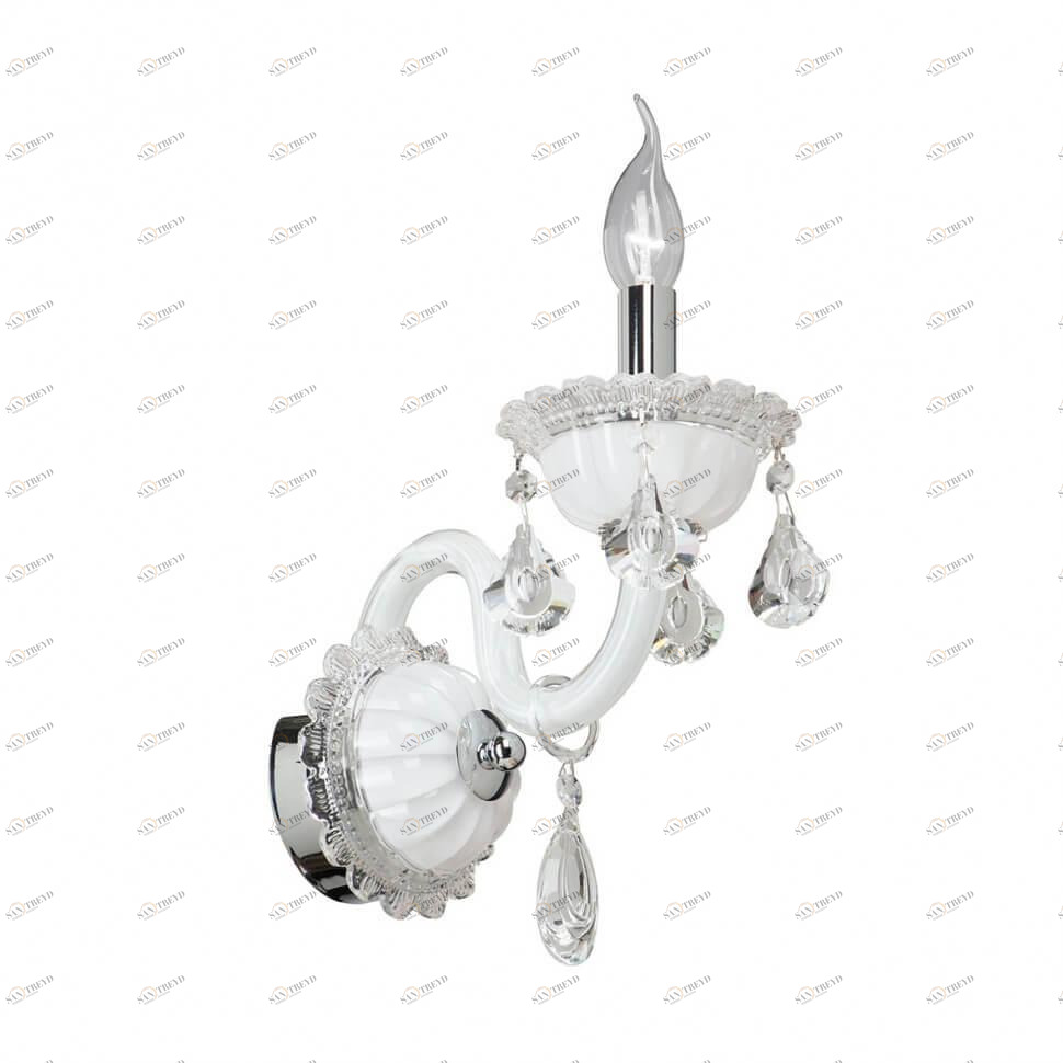 Бра хрустальное белое Vitaluce V2350/1A VITALUCE СВЕЧА 00-3929063 Белый;прозрачный 