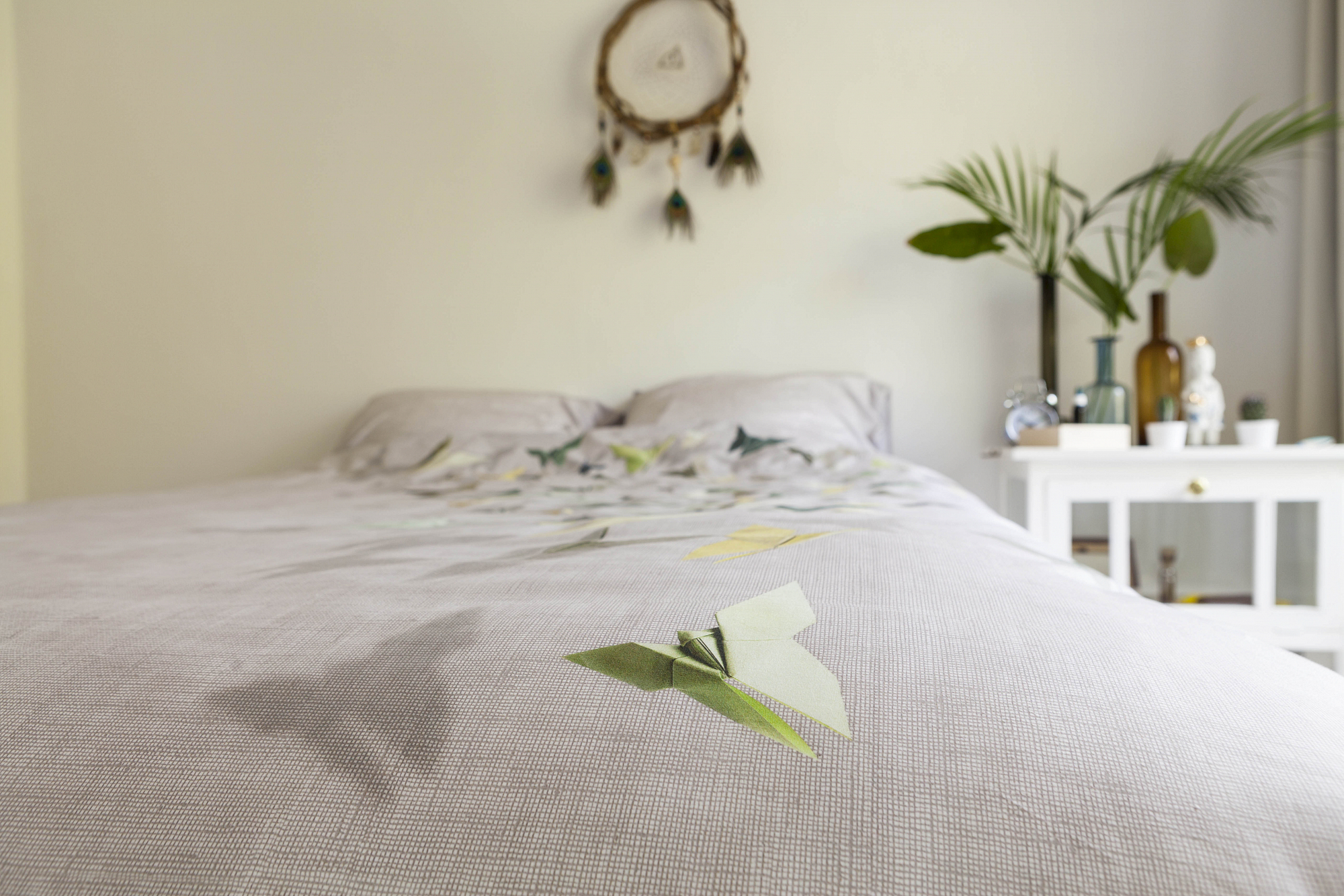 Комплект постельного белья двуспальный "Бабочки" 200х220 см SNURK  335404 Белый  - Вид №2