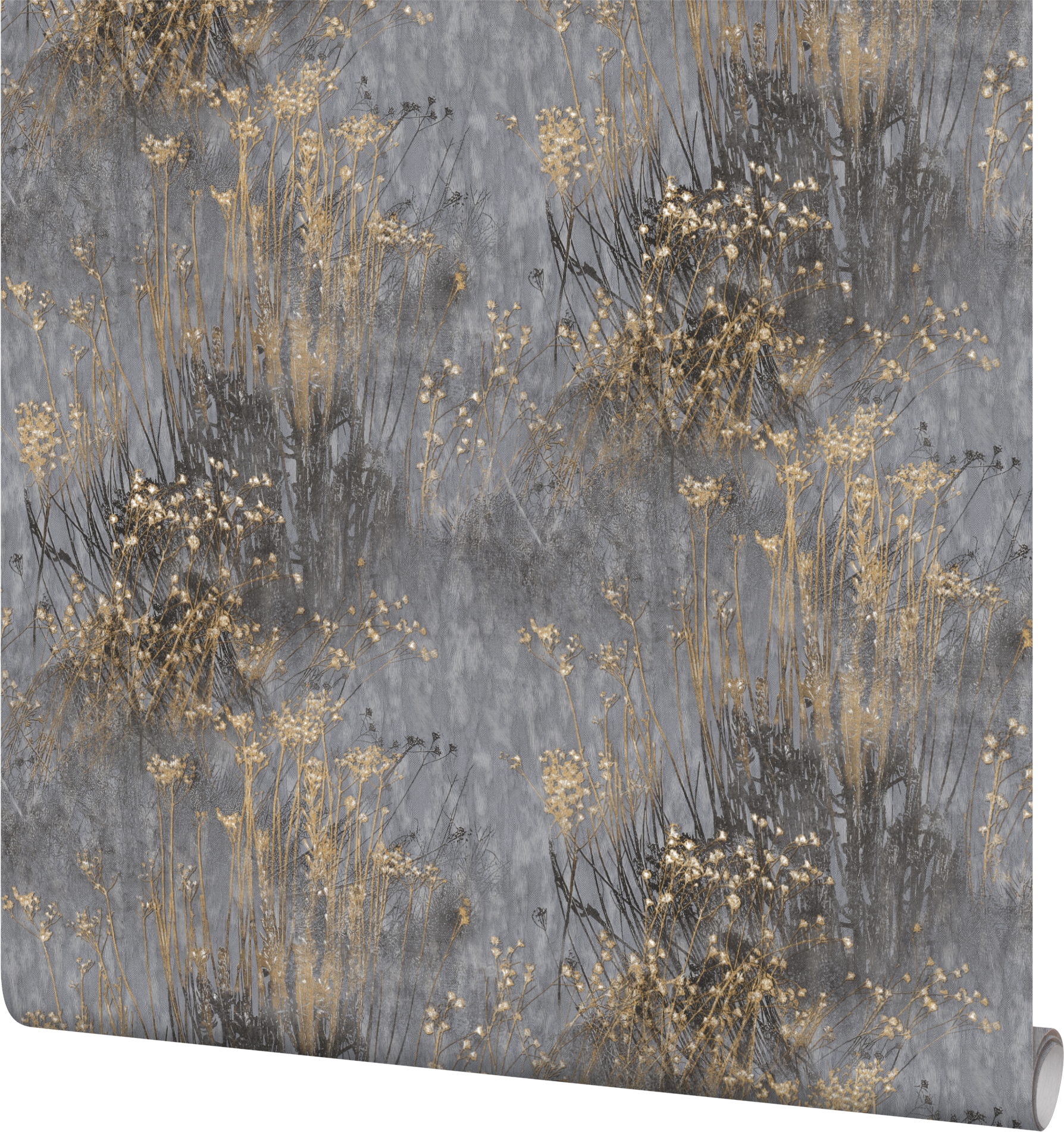 ПАЛИТРА Avignon - флизелиновые обои с растительным орнаментом в серых тонах 83737747