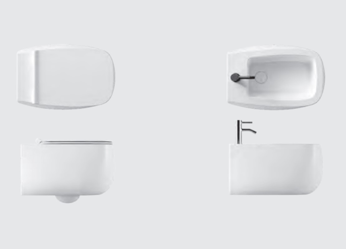 33120101.09 Подвесной унитаз 550х335х450 мм Alice Ceramica Nur безободковый выпуск в стену Белый матовый - Вид №7