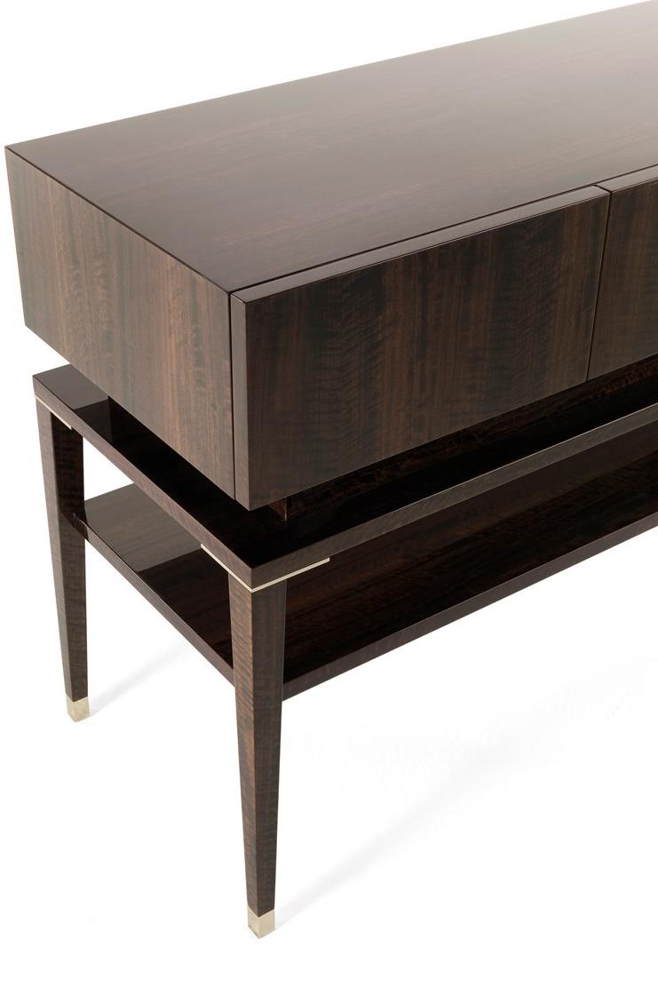 ETRO Home Interiors Прямоугольная консоль из эвкалипта с полками Tibesti E.tib.521.a - Вид №2