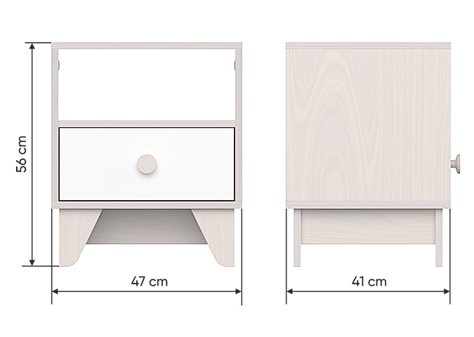Прикроватная тумбочка Line серая ELLIPSE ELLIPSE LINE 351615 Бежевый;серый Santreyd  - Вид №2