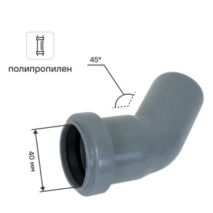Отвод Pro Aqua 40x45° полипропилен 81953213 STLM-2023107