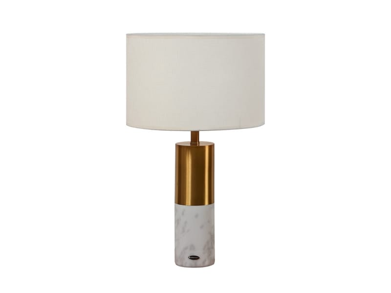 Настольная лампа из ткани с металлическим основанием и мрамором K-Lighting ANA ARCH-00129972