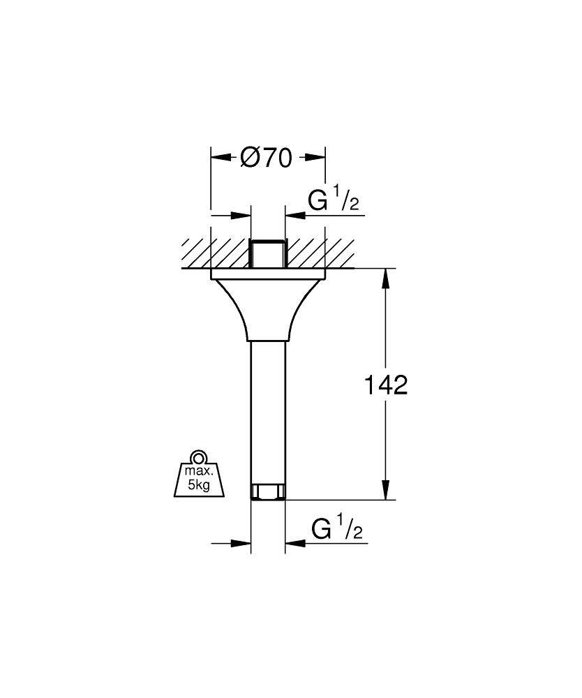 27978IG0 Душевой кронштейн потолочный Grohe хром золото Grandera - Вид №1