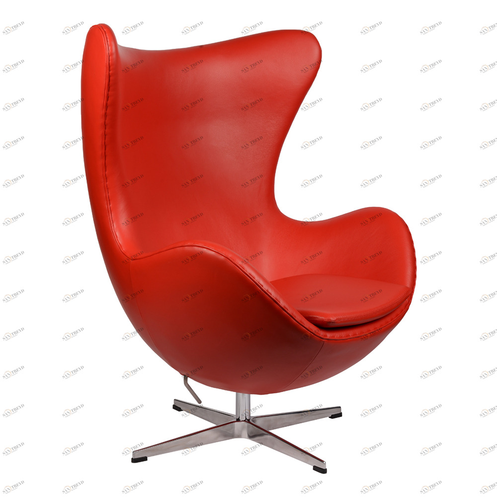 Кресло-яйцо кожаное с мягкими подлокотниками 104х80 см красное Egg Chair RedDeluxML035 SOHO DESIGN ДИЗАЙНЕРСКИЕ 00-3886287 Красный 