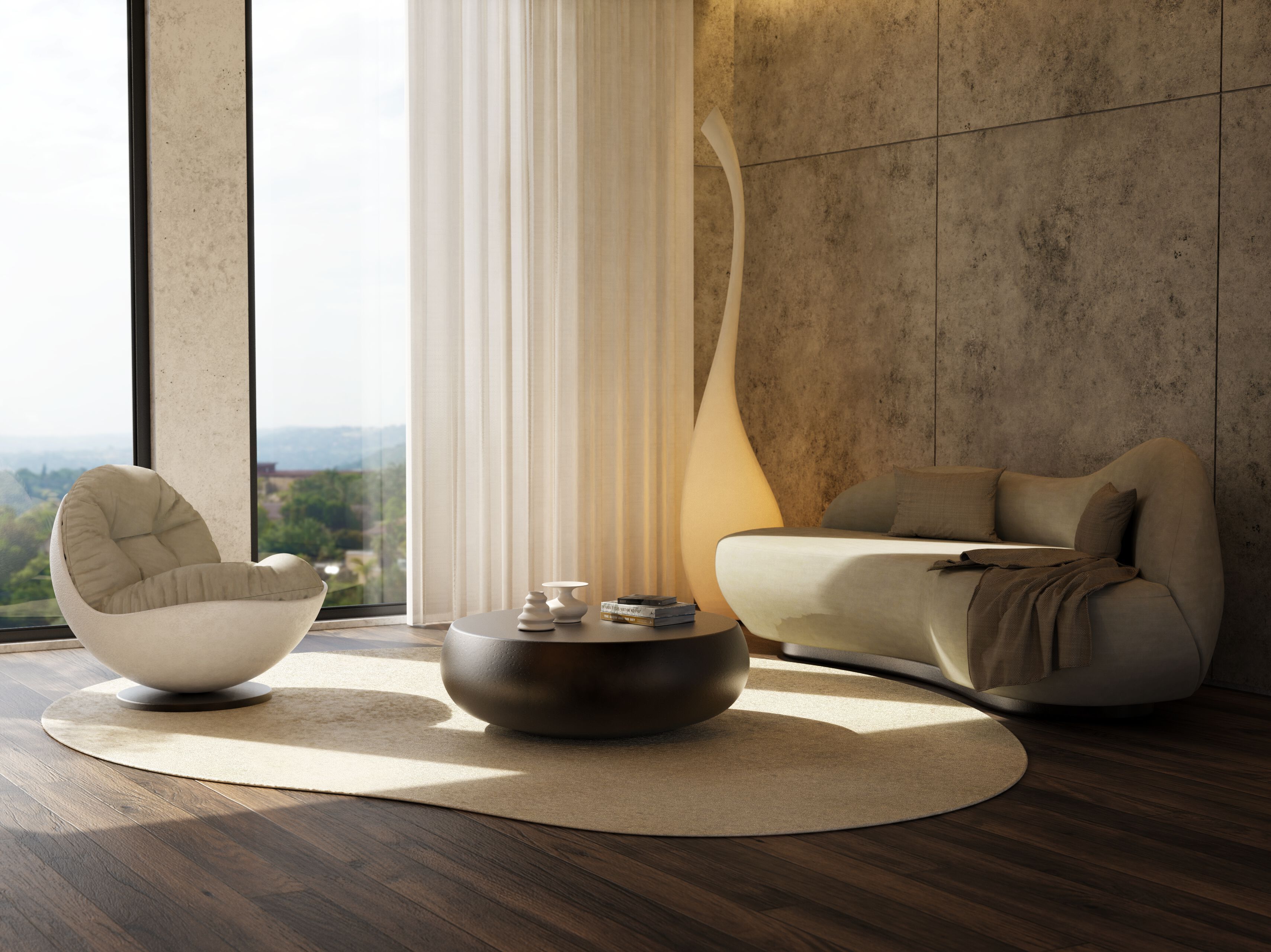 Кожаное вращающееся кресло с каркасом из стекловолокна GANSK Bola ARCH-00072131 - Вид №8