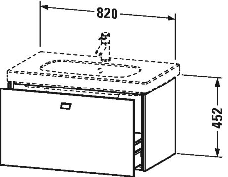 BR404604949 Тумбочка подвесная Brioso #BR4046 820 x 469 мм Графит матовый, декор Duravit - Вид №1
