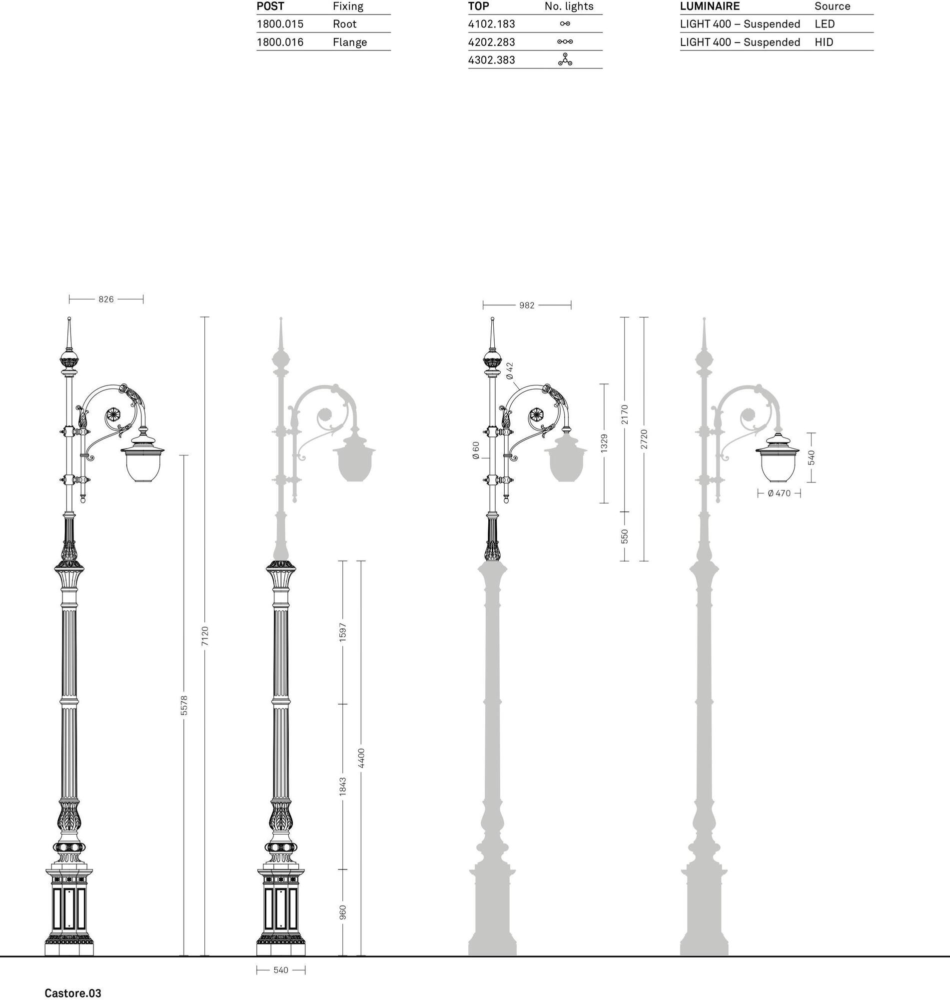 Neri уличный фонарь Castore sun-id-1454420 - Вид №6