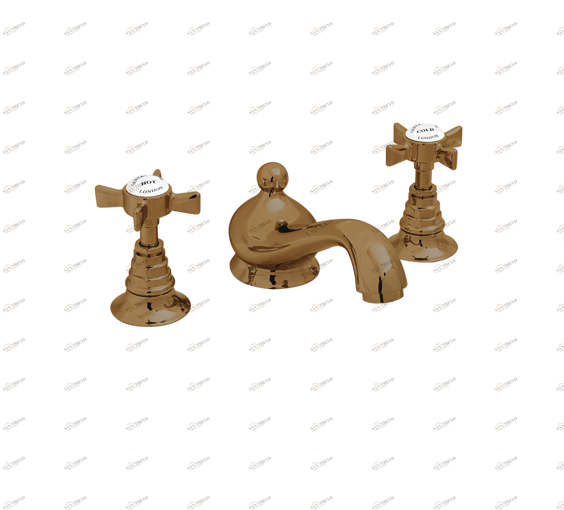 Gentry Home Смеситель для раковины Style на три отверстия с всплывающей пастой Ascot Бронза GH102536 