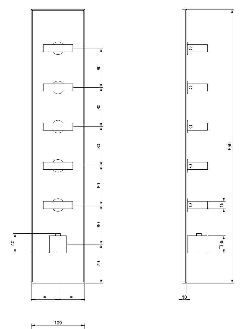 Латунный термостатический смеситель для душа с 6 отверстиями Gessi прямоугольник ARCH-00102820 - Вид №1