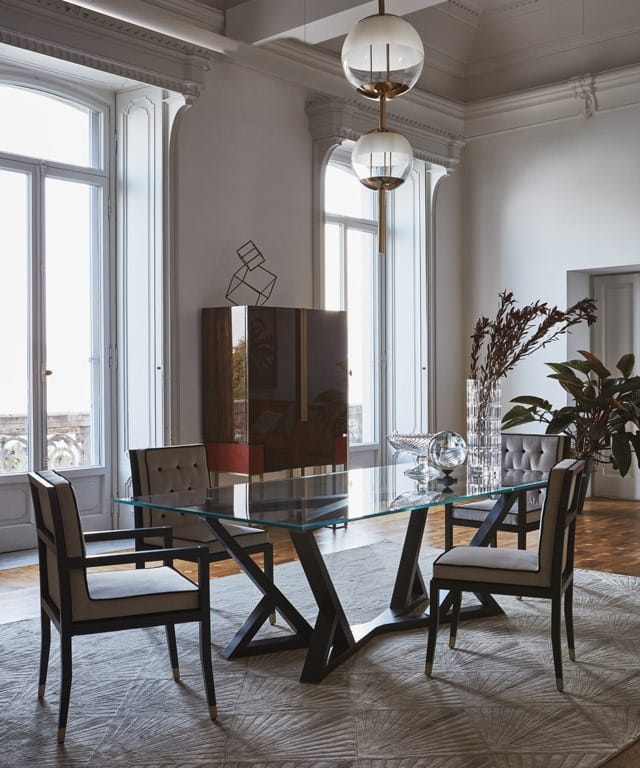 Прямоугольный обеденный стол из дерева и стекла OAK Милан ARCH-00113451 - Вид №4