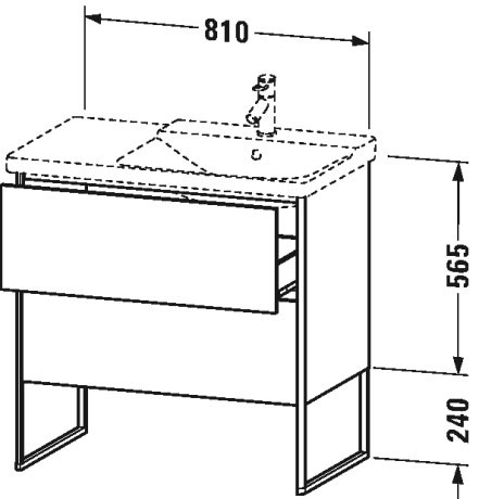 XS446704949 XSquare Тумбочка напольная Графит матовый, декор Duravit - Вид №1