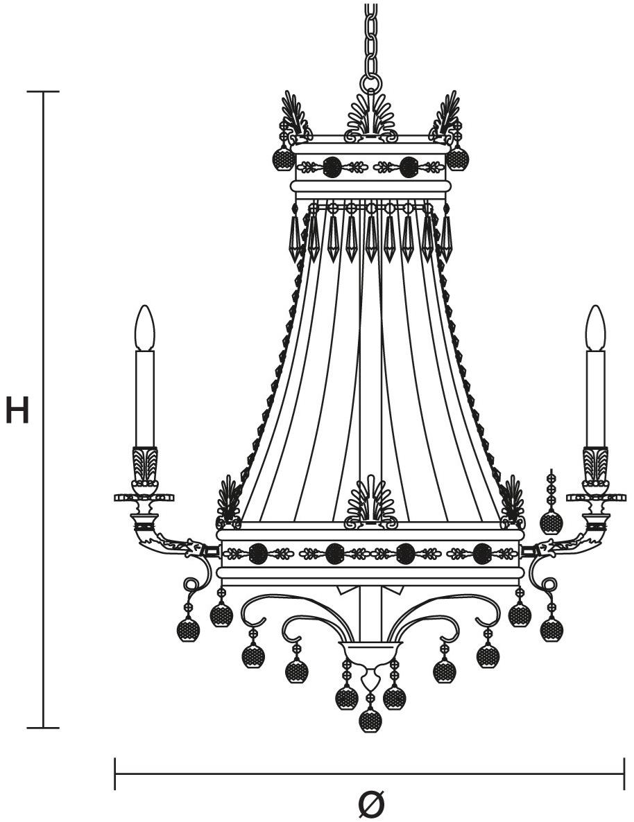 Masiero Люстра из латуни с кристаллами накаливания Impero & deco sun-id-1374351 - Вид №1