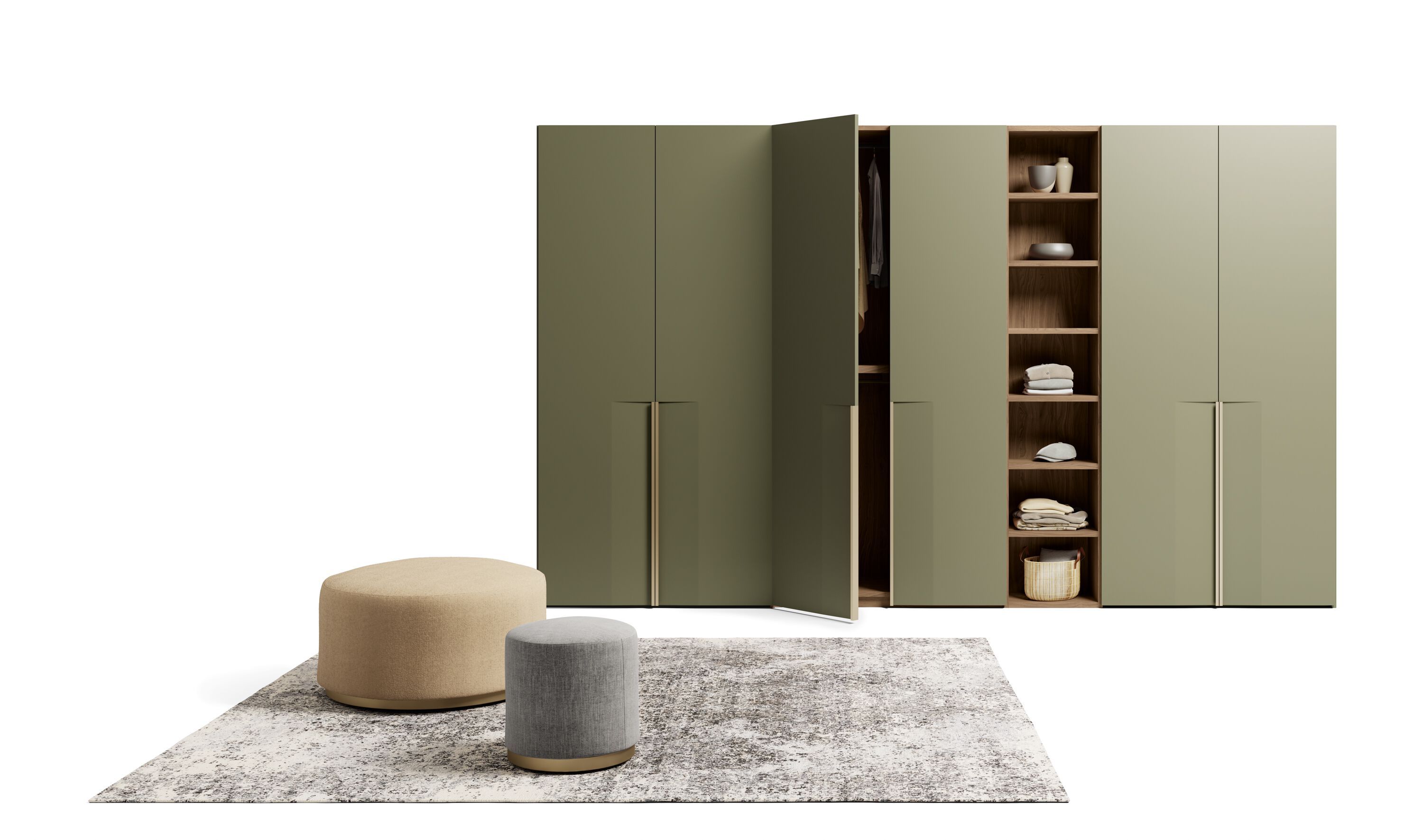 Секционный шкаф с деревянной распашной дверью с металлической ручкой Dall'Agnese Wardrobe Collection ARCH-00064696 - Вид №1