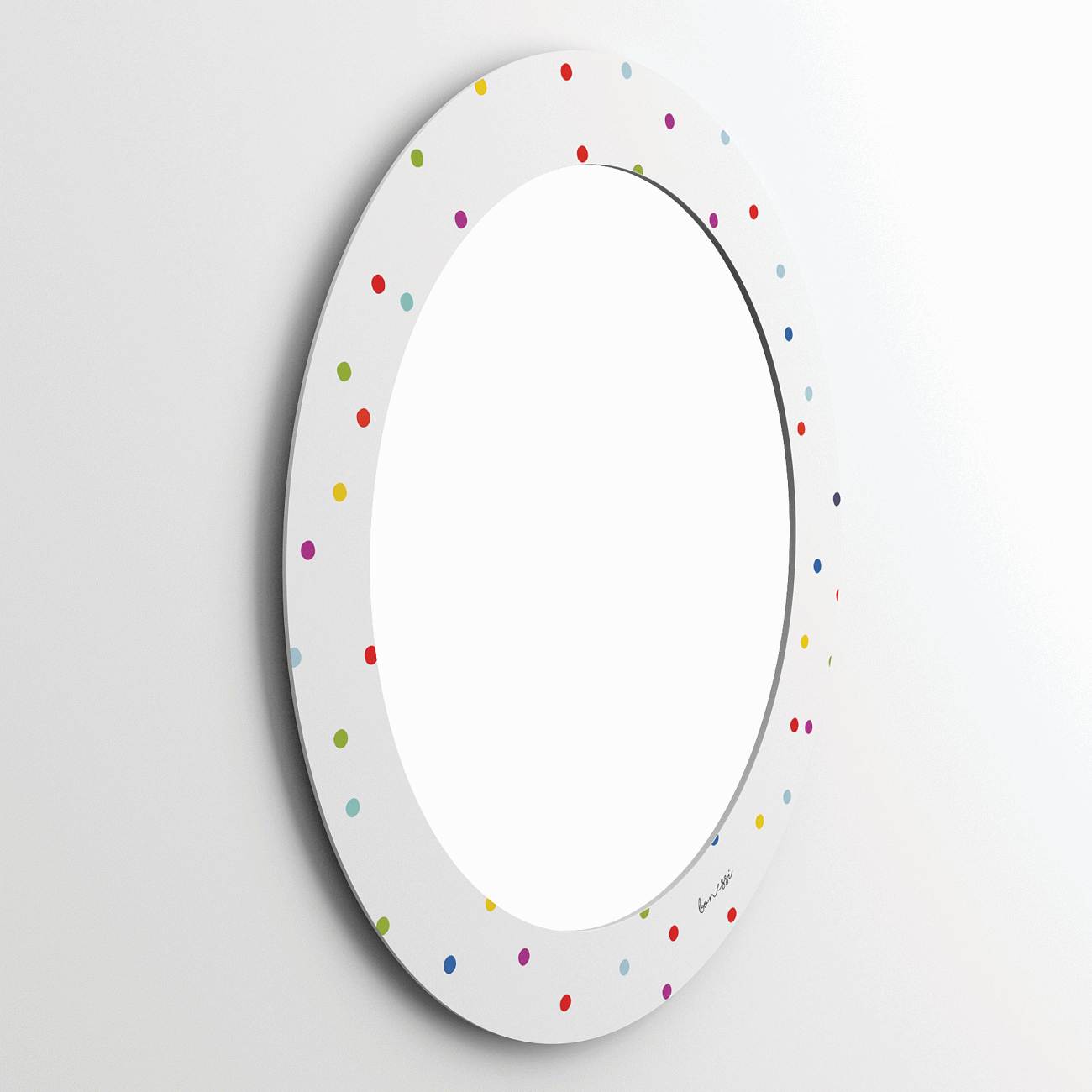 Зеркало белое круглое с принтом "Точки" Bruno BONESSI BONESSI 081623 Разноцветный  - Вид №1