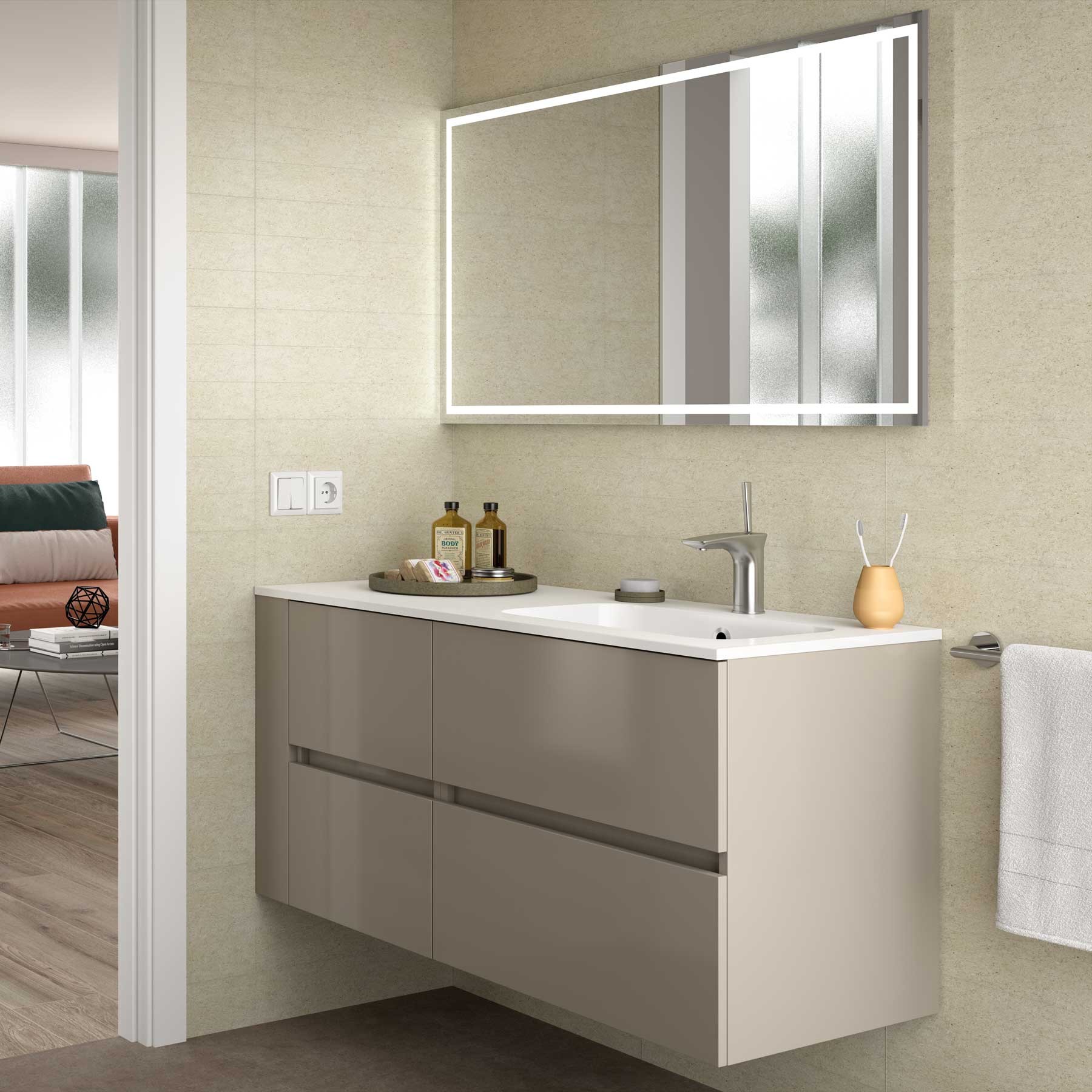 24399 SALGAR Раковина на заказ SOFIA 1205 Тумба слева MINERALMARMO 1205 x 15 x 460 мм - Вид №2