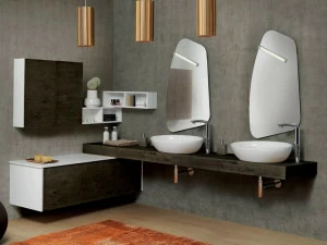 Mobiltesino Тумба под умывальник подвесная двойная угловая Velvet