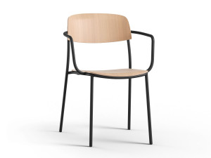 Стальной стул с подлокотниками