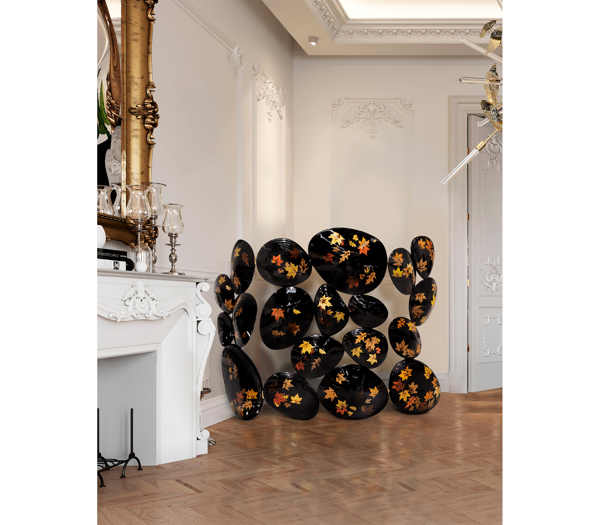 0-095 Складная ширма с золотой маркетри Boca Do Lobo  - Вид №4