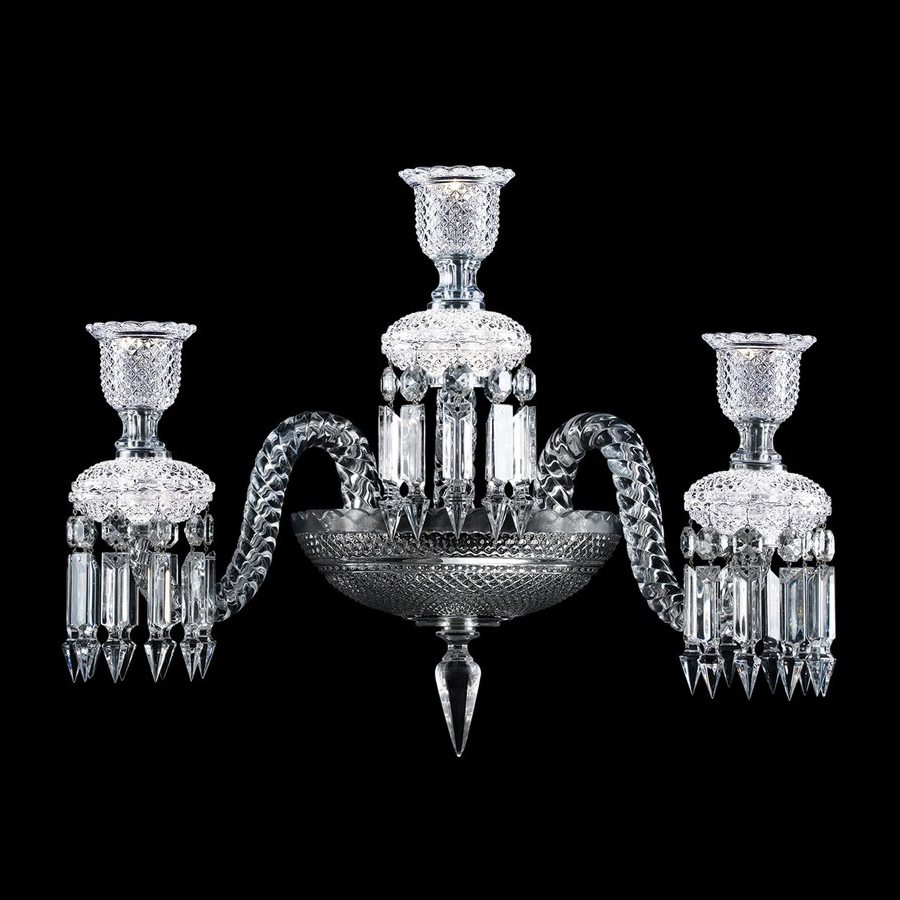 Подсвечник настенный серебристый Baccarat 3 DELIGHT COLLECTION  00-3883361 Прозрачный;серебро  - Вид №1