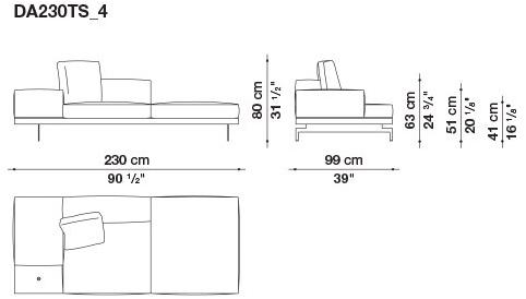 B&B Italia 3-х местный тканевый диван с шезлонгом Dock sun-id-1355318 - Вид №84