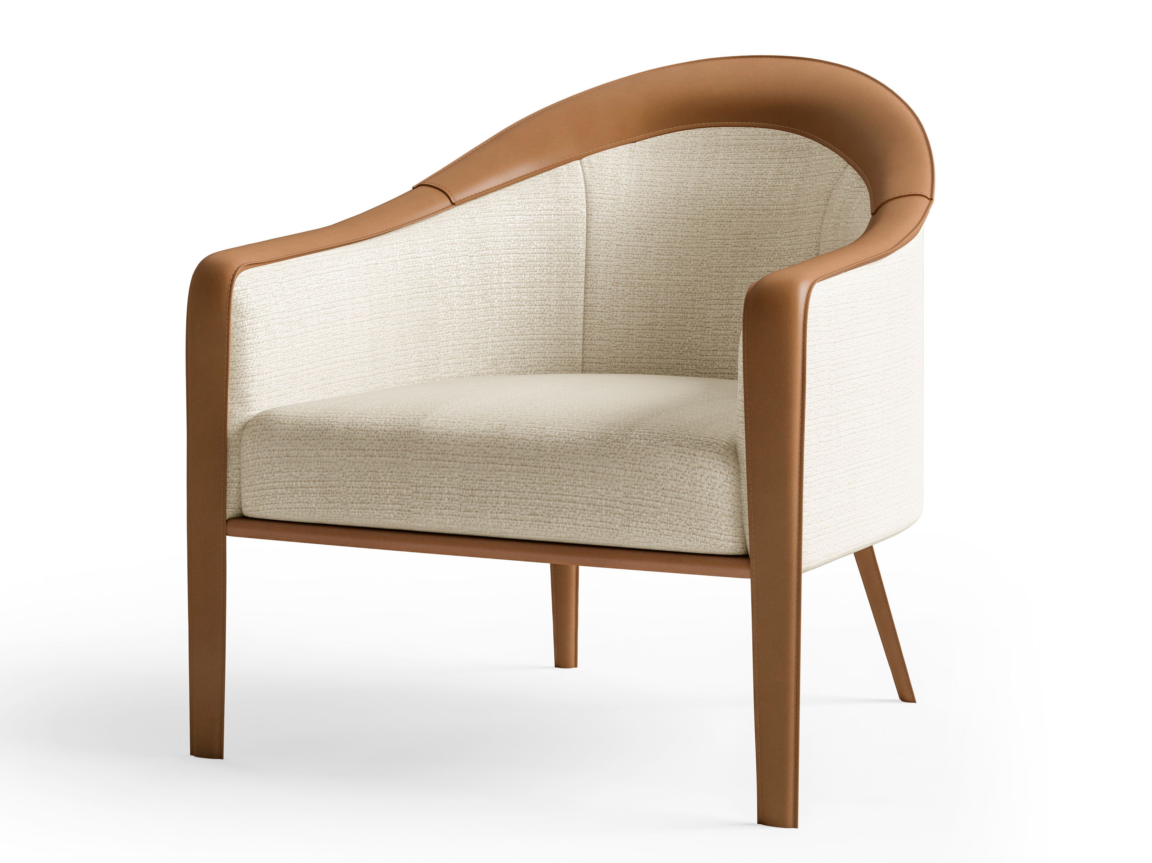 Кресло из кожи и ткани с подлокотниками CPRN HOMOOD Starlight ARCH-00022829