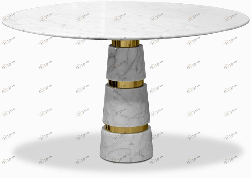 KOKET Круглый стол из каррарского мрамора Avalanche sun-id-1416038