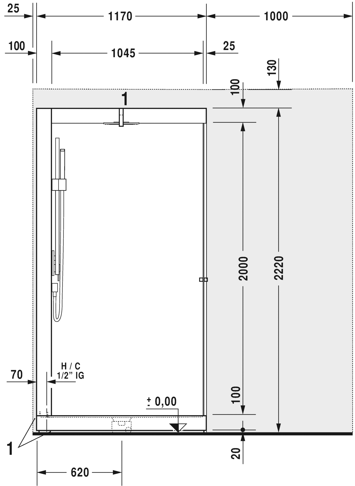 7505..002011000 Inipi Сауна Inipi Ama, пристенный и угловой вариант Белый глянцевый декор Duravit  - Вид №5