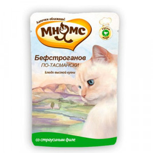 ПР0036750 Корм для кошек Бефстроганов по-тасмански (с мясом страуса) конс. пауч МНЯМС