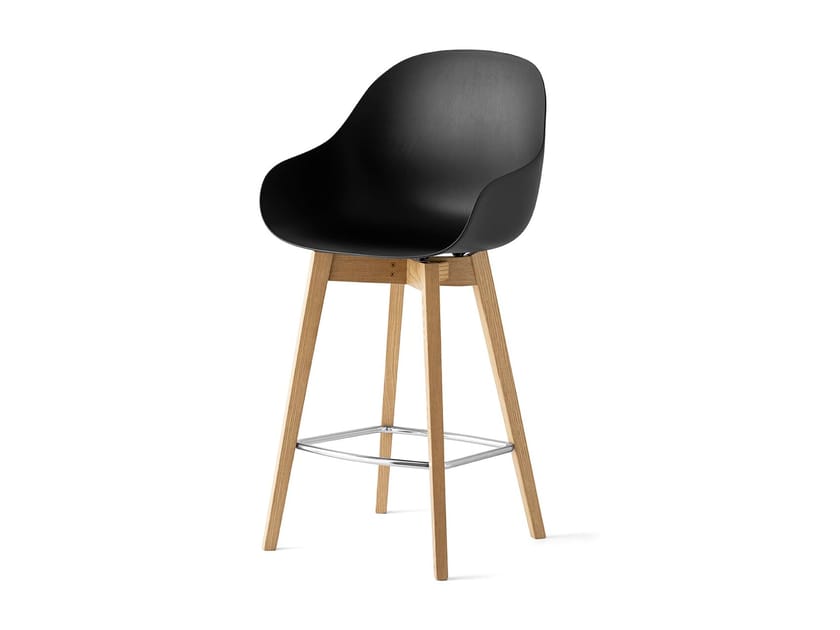 Высокий табурет из полипропилена с деревянными ножками Connubia Академия ARCH-00048273