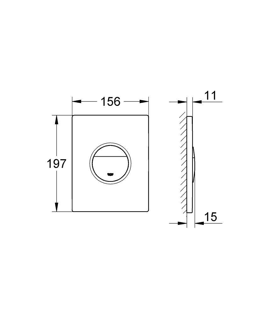 38847KI0 Панель смыва для унитаза Grohe Nova Cosmopolitan черный глянец - Вид №1