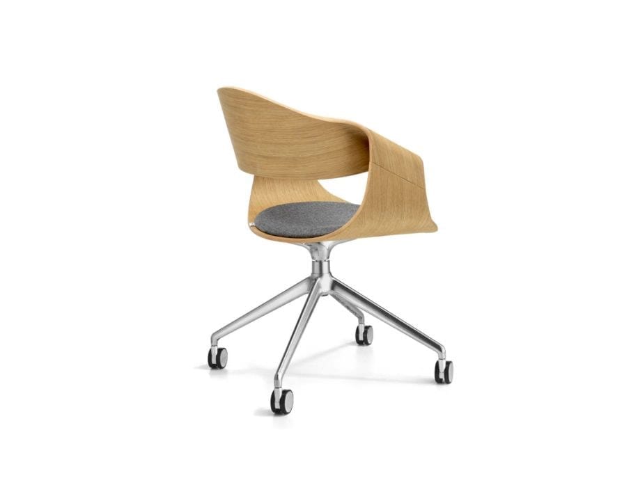 Кресло на поворотных спицах из ореха canaletto с колесами SITIA CHANTAL ARCH-00037479 - Вид №4