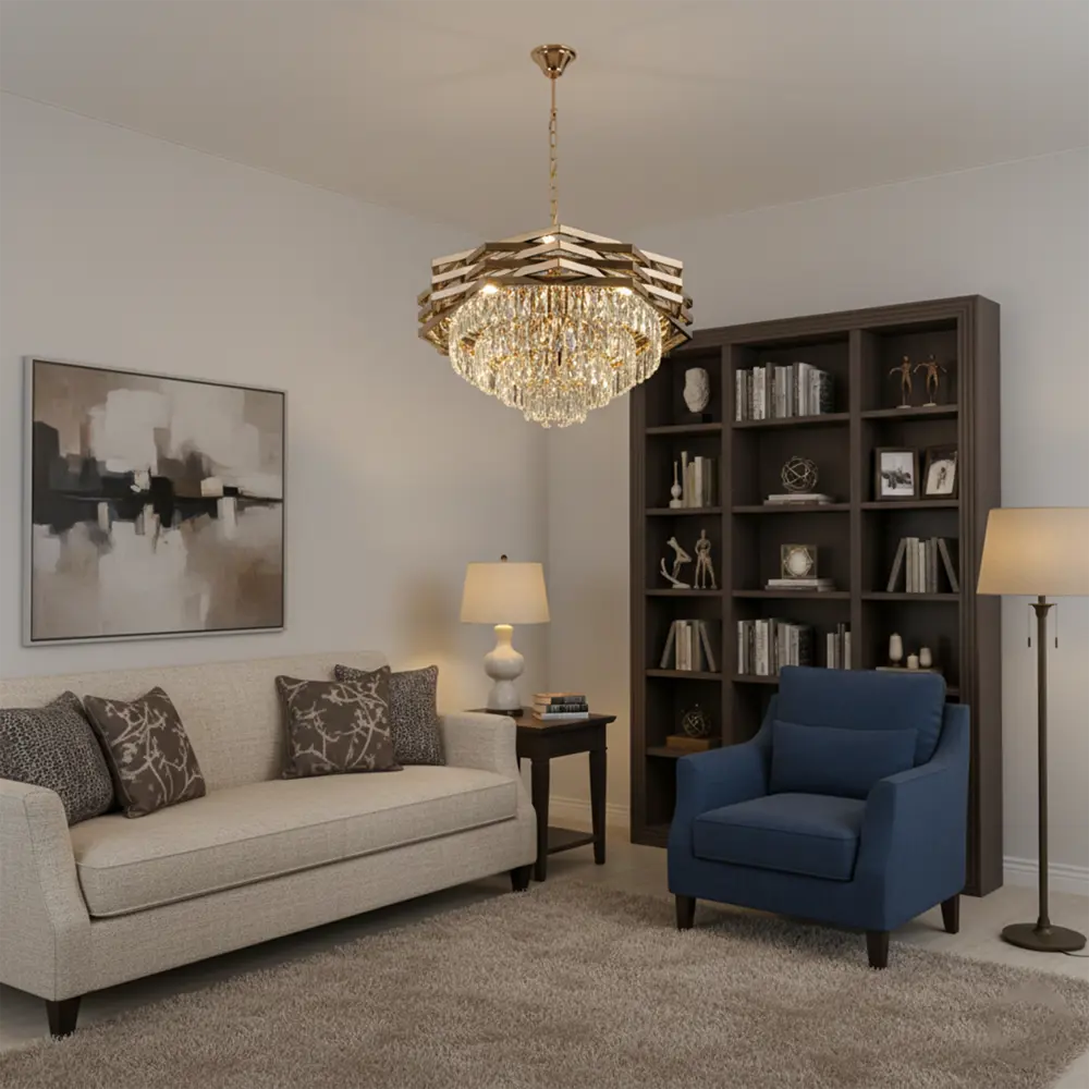 Люстра подвесная Rose 10 ламп 18 м² цвет золото ESTARES STLM-2147729 - Вид №7