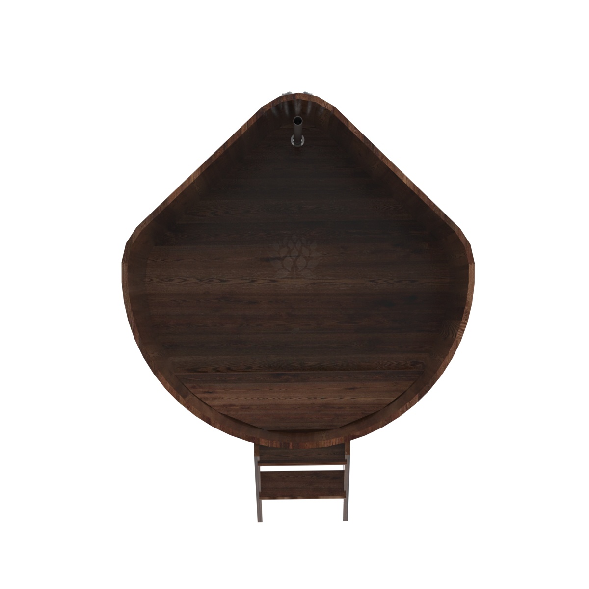 1242 Купель угловая из лиственницы 1,37х1,37х1,1 морёная премиум Alyarus  - Вид №4