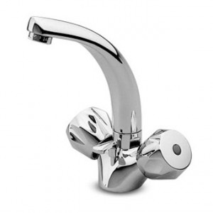 Z70147 Раковина с одним отверстием (средний тип) с поворотным изливом Z9206P с аэратором и гибкими шлангами 1 1/4 дюйма. Zucchetti Zeta 70