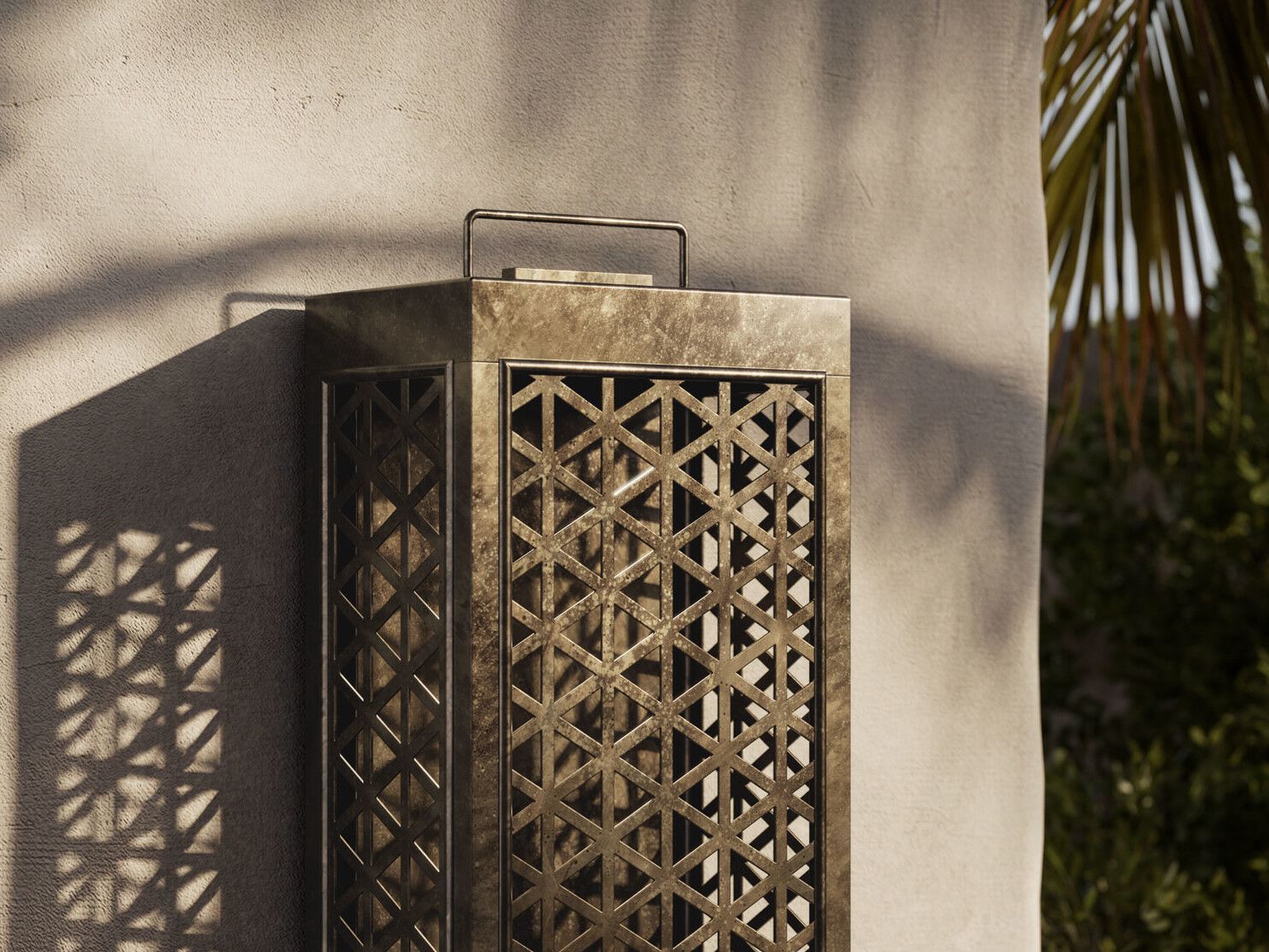 Латунная светодиодная наружная настенная лампа Il Fanale Grid ARCH-00049371 - Вид №1