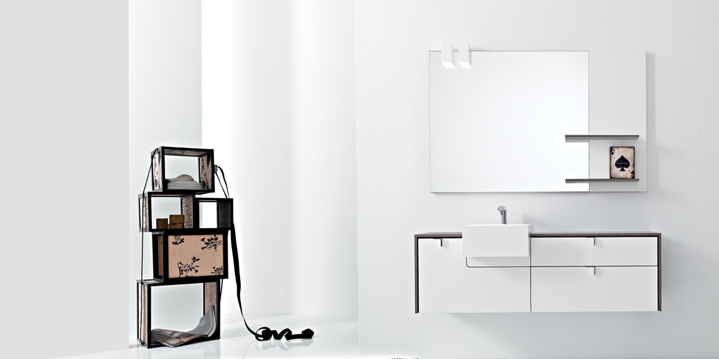 Комбинация ванной комнаты PV10 в отделке Prop 17 Milltek / L41 Bianco / 99 Juta MILLDUE PIVOT PIVOT10 - Вид №1