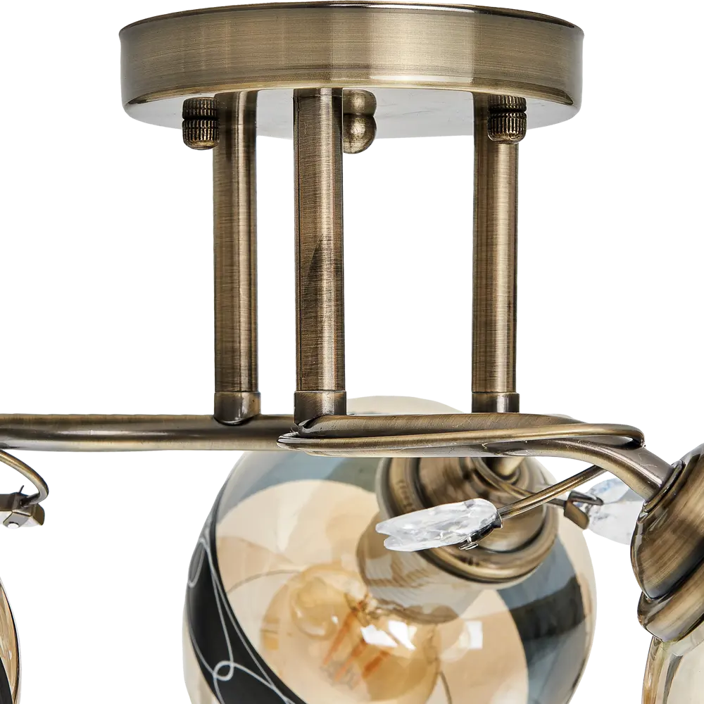 Люстра потолочная Ritter NAPOLI 52416 8 3 лампы Е27 цвет античная латунь STLM-2030014 - Вид №4