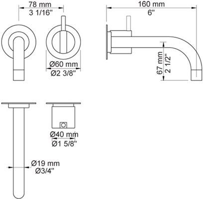 VOLA Смеситель для умывальника настенный sun-id-1391413 - Вид №8