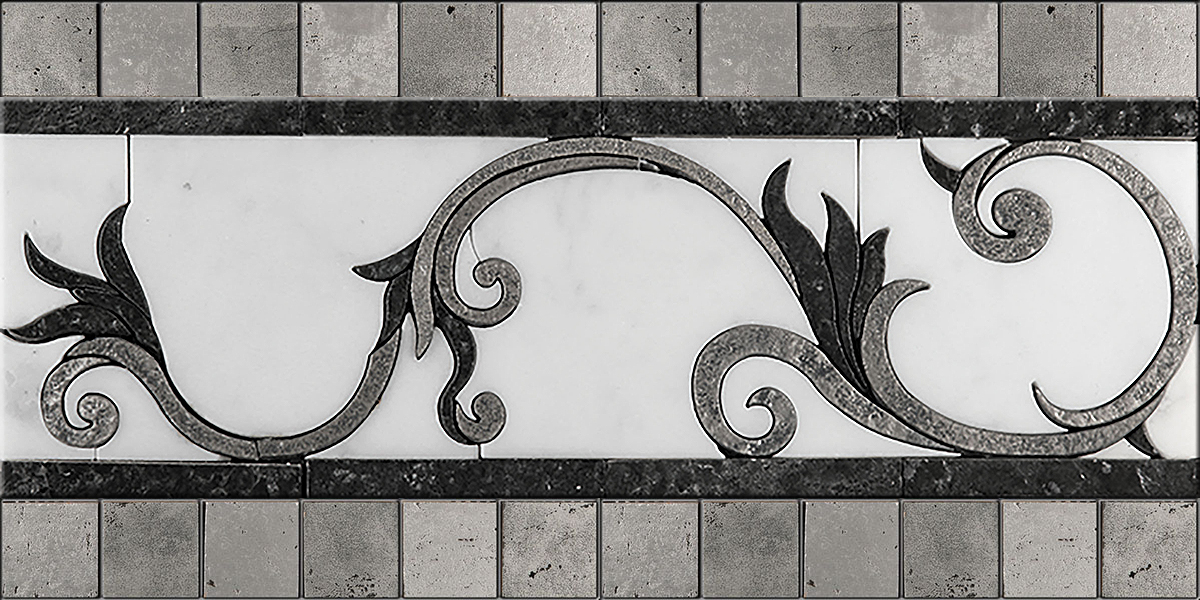 БОРДЮР ИЗ МРАМОРА RM-6 SKALINI FLORAL RM6 - Вид №1