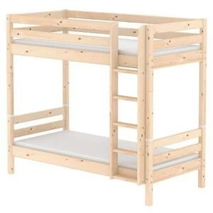 Кровать Flexa Classic высокая двухъярусная с прямой лестницей, лакированная, 190 см