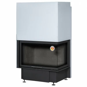 Каминная топка Экокамин Дельта 1000RB угловая правая с черным шамотом