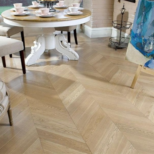 Паркет Ёлка Coswick Пастель Дуб Селект (Гладкая) 320х82,55 мм 11281247 - Вид №3