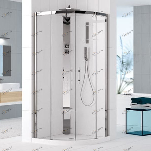 Novellini. Душевая кабина 90x90 R90 HYDROMASSAGE с низким душевым поддоном HOLIDAY CRYSTAL 2 HC2R90M11KA