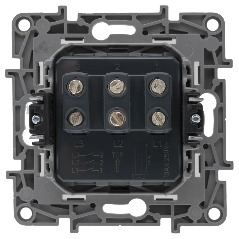 Legrand Etika — трёхклавишный выключатель в алюминиевом исполнении для скрытого монтажа 17356839 STLM-0008020 - Вид №4