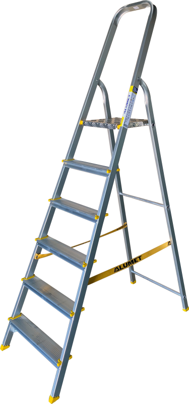 Стремянка алюминиевая анодированная 6 ст ALUMET APA7006