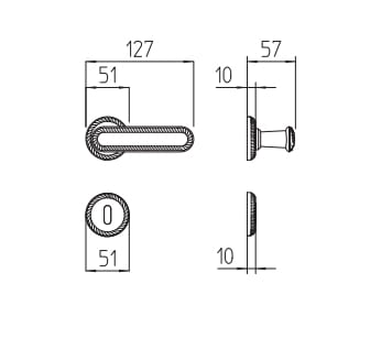 Ручка на розетке Mandelli1953 COCO' ARCH-00045384 - Вид №5