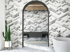 Геометрические обои ПВХ бесплатно, экологически чистые, моющиеся